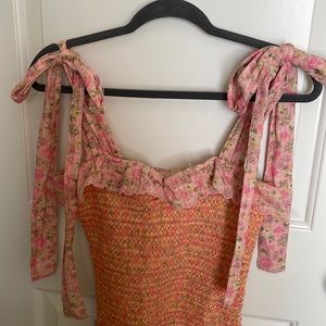 Love Shack Fancy floral mini dress